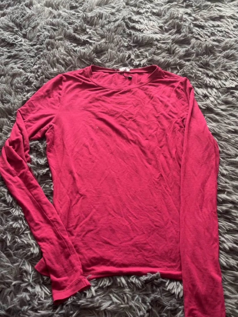 Garage Long Sleeve Crewneck Top - Raspberry